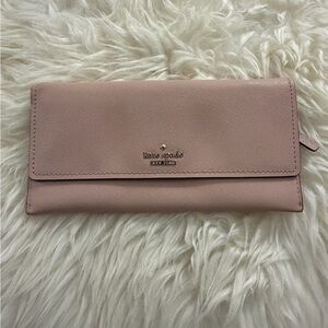 Kate Spade Cameron Street Harling Tri-Fold Wallet light pink EUC